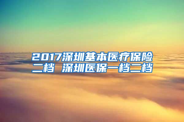 2017深圳基本医疗保险二档 深圳医保一档二档