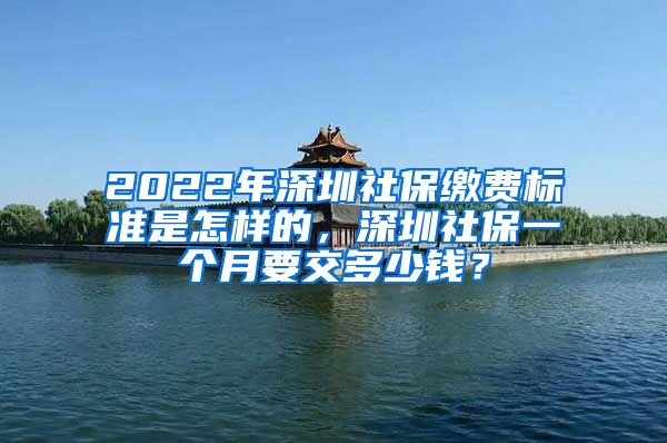 2022年深圳社保缴费标准是怎样的，深圳社保一个月要交多少钱？