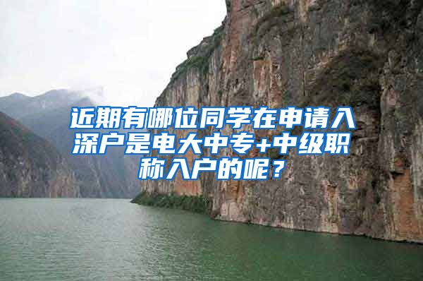 近期有哪位同学在申请入深户是电大中专+中级职称入户的呢？