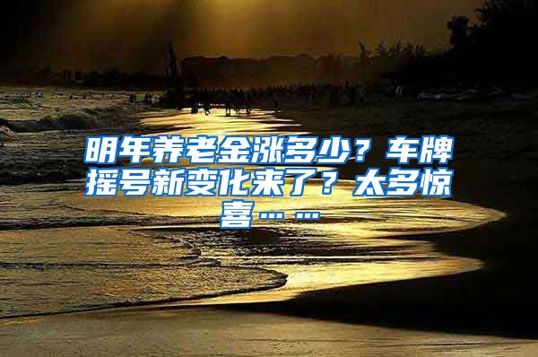 明年养老金涨多少？车牌摇号新变化来了？太多惊喜……