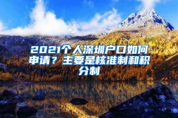 2021个人深圳户口如何申请？主要是核准制和积分制