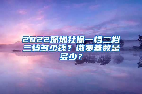 2022深圳社保一档二档三档多少钱？缴费基数是多少？