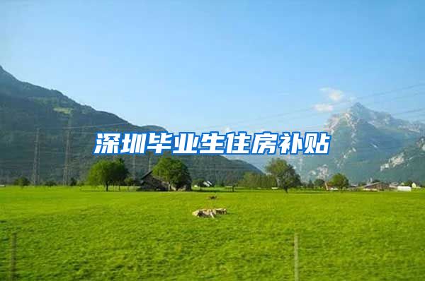 深圳毕业生住房补贴