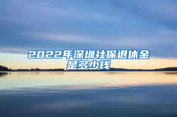 2022年深圳社保退休金是多少钱