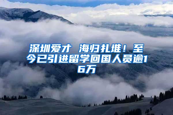 深圳爱才 海归扎堆！至今已引进留学回国人员逾16万