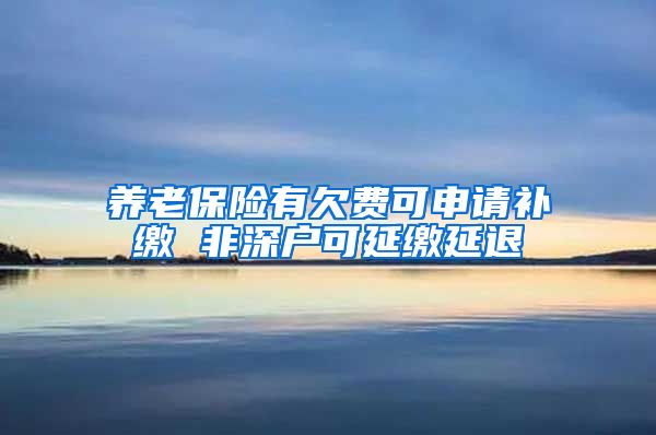 养老保险有欠费可申请补缴 非深户可延缴延退