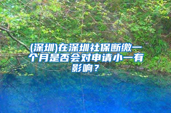 (深圳)在深圳社保断缴一个月是否会对申请小一有影响？