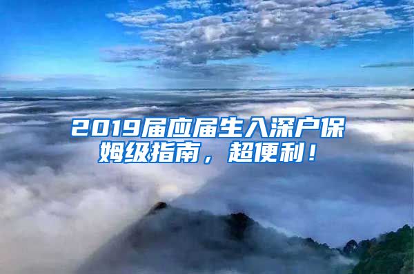 2019届应届生入深户保姆级指南，超便利！