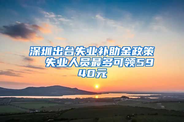 深圳出台失业补助金政策  失业人员最多可领5940元