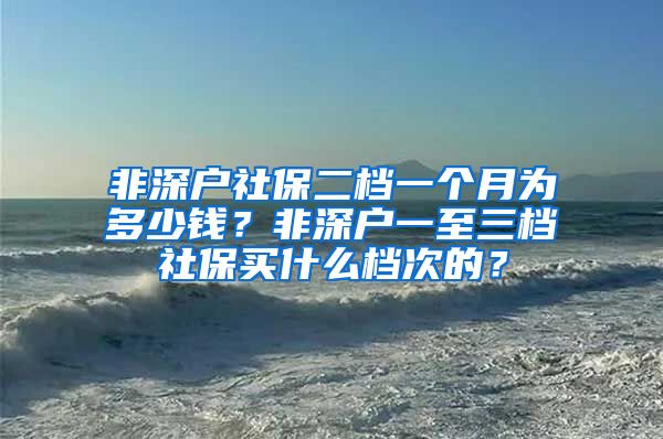 非深户社保二档一个月为多少钱？非深户一至三档社保买什么档次的？