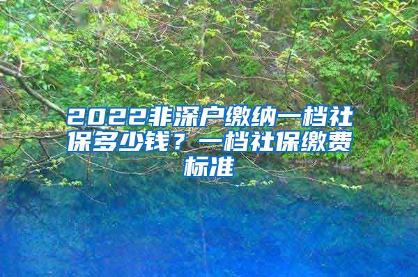 2022非深户缴纳一档社保多少钱？一档社保缴费标准