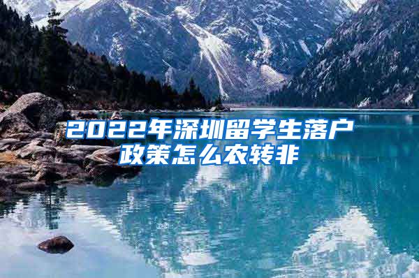 2022年深圳留学生落户政策怎么农转非