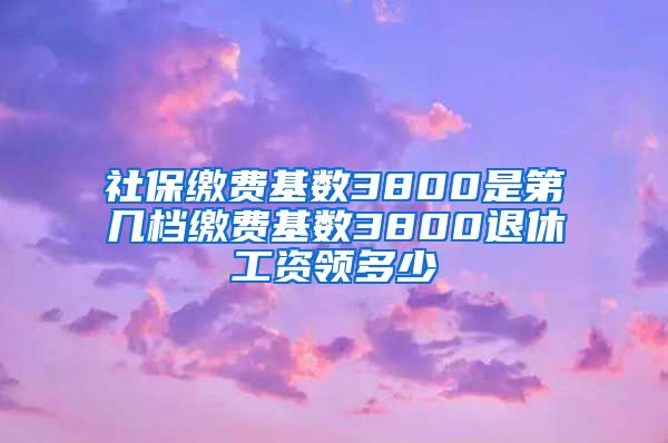 社保缴费基数3800是第几档缴费基数3800退休工资领多少