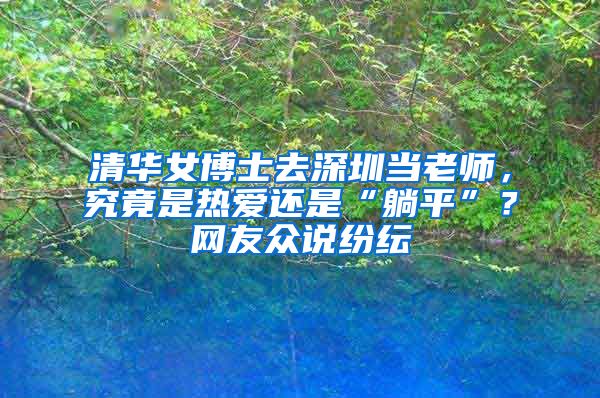 清华女博士去深圳当老师，究竟是热爱还是“躺平”？网友众说纷纭