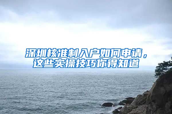 深圳核准制入户如何申请，这些实操技巧你得知道