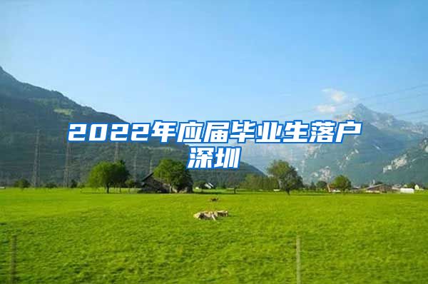 2022年应届毕业生落户深圳