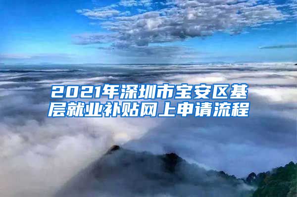 2021年深圳市宝安区基层就业补贴网上申请流程