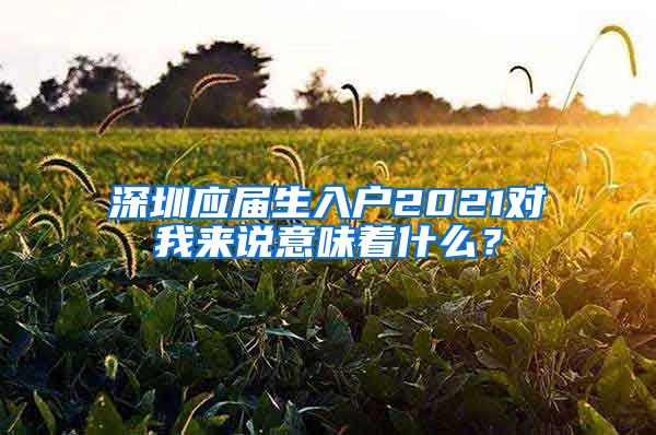 深圳应届生入户2021对我来说意味着什么？