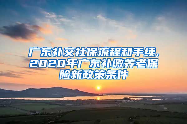 广东补交社保流程和手续,2020年广东补缴养老保险新政策条件