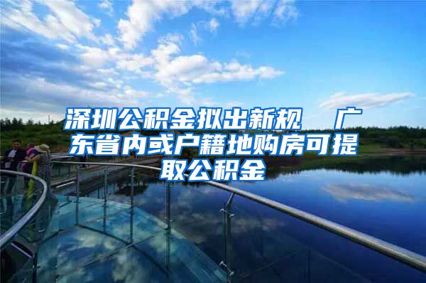 深圳公积金拟出新规  广东省内或户籍地购房可提取公积金