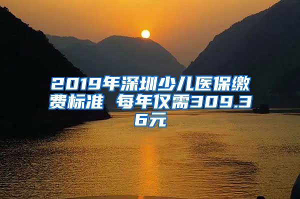 2019年深圳少儿医保缴费标准 每年仅需309.36元