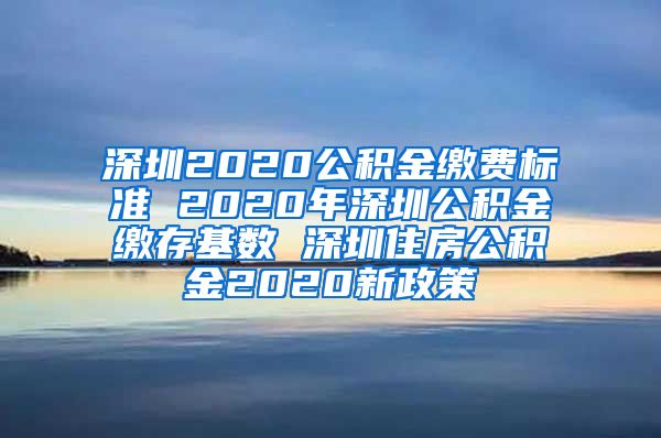 深圳2020公积金缴费标准 2020年深圳公积金缴存基数 深圳住房公积金2020新政策