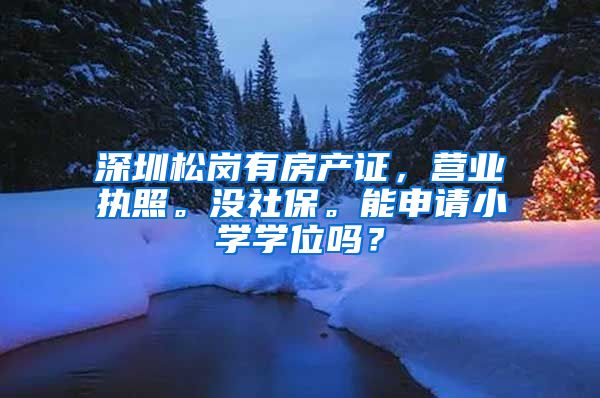 深圳松岗有房产证，营业执照。没社保。能申请小学学位吗？