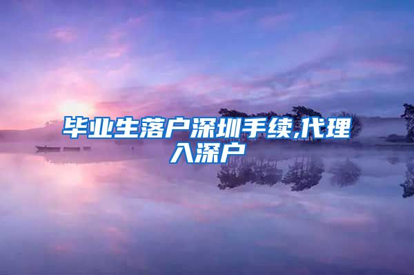 毕业生落户深圳手续,代理入深户