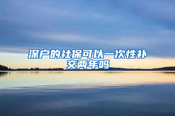 深户的社保可以一次性补交两年吗