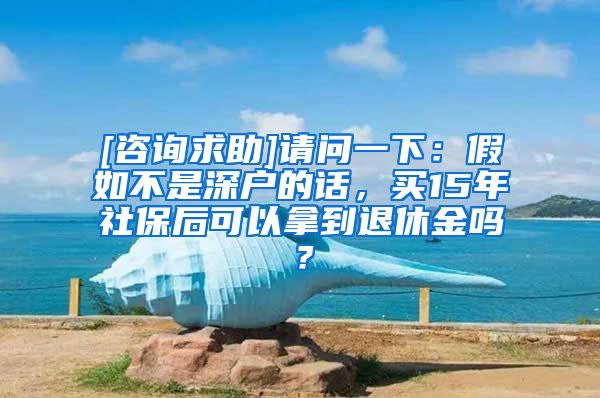 [咨询求助]请问一下：假如不是深户的话，买15年社保后可以拿到退休金吗？