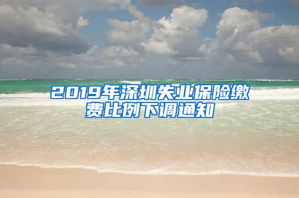 2019年深圳失业保险缴费比例下调通知