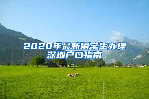 2020年最新留学生办理深圳户口指南