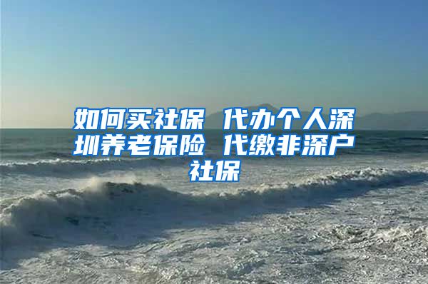 如何买社保 代办个人深圳养老保险 代缴非深户社保