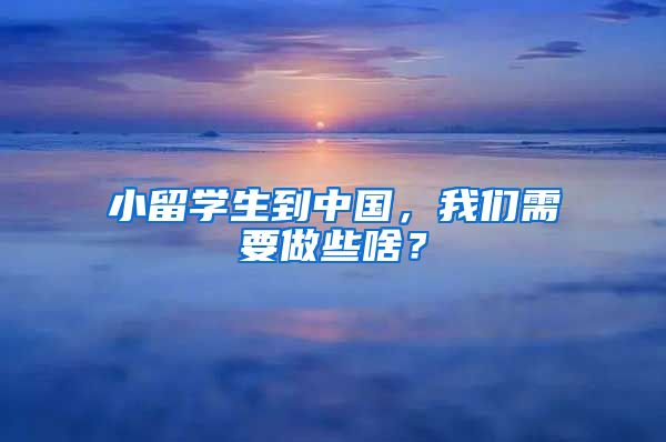 小留学生到中国，我们需要做些啥？