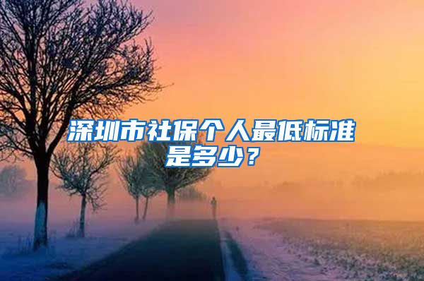 深圳市社保个人最低标准是多少？