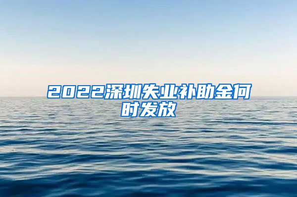 2022深圳失业补助金何时发放