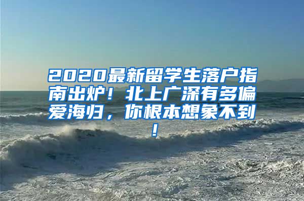 2020最新留学生落户指南出炉！北上广深有多偏爱海归，你根本想象不到！