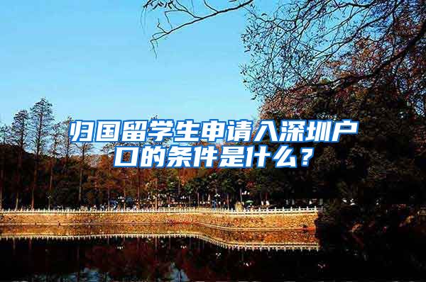 归国留学生申请入深圳户口的条件是什么？