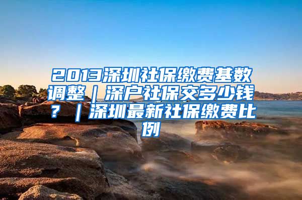 2013深圳社保缴费基数调整｜深户社保交多少钱？｜深圳最新社保缴费比例