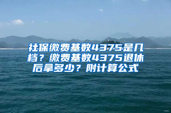 社保缴费基数4375是几档？缴费基数4375退休后拿多少？附计算公式