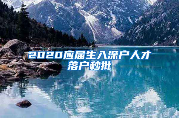 2020应届生入深户人才落户秒批