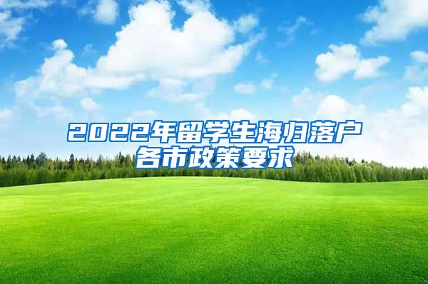 2022年留学生海归落户各市政策要求