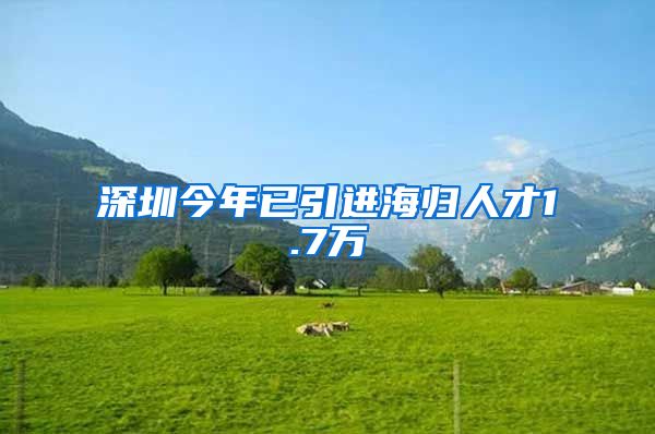 深圳今年已引进海归人才1.7万