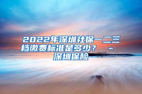 2022年深圳社保一二三档缴费标准是多少？ – 深圳保险