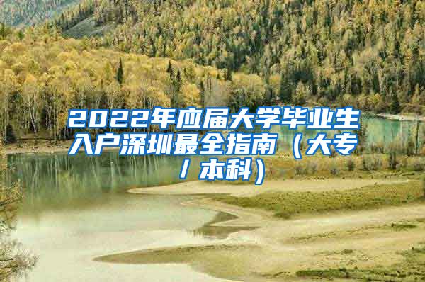 2022年应届大学毕业生入户深圳最全指南（大专／本科）