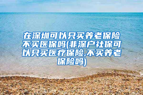 在深圳可以只买养老保险不买医保吗(非深户社保可以只买医疗保险,不买养老保险吗)