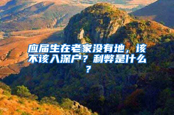 应届生在老家没有地，该不该入深户？利弊是什么？