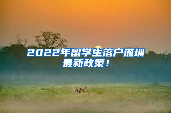 2022年留学生落户深圳最新政策！