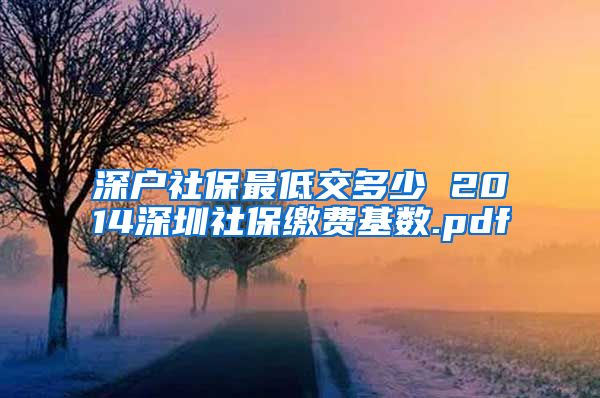 深户社保最低交多少 2014深圳社保缴费基数.pdf