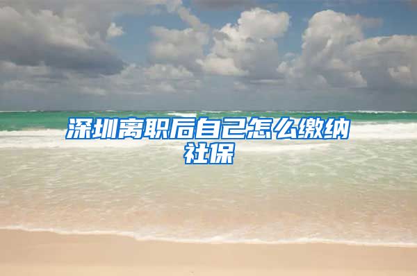 深圳离职后自己怎么缴纳社保